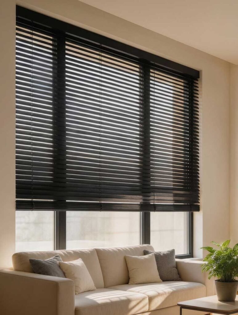 Brede houten jaloezieën