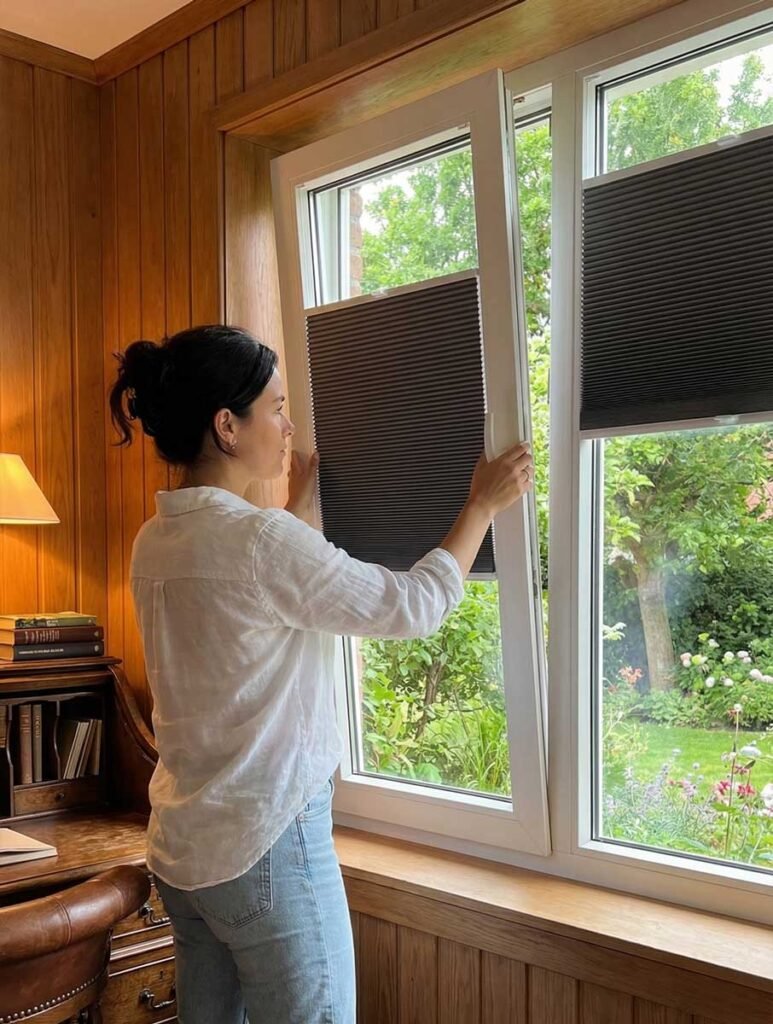 Montage zonder boren met easyclick plissegordijnen